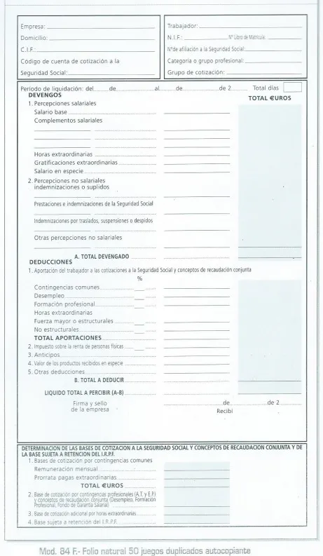 Talonarios Nominas Nº 84F