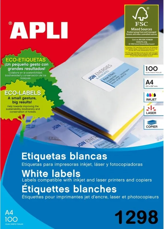 ETIQUETA APLI A4 70X36