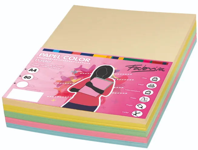 PAPEL A4 PASTEL SURTIDO 100H