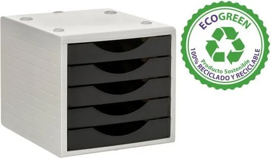 Módulo 5 Cajones Archivotec Negro