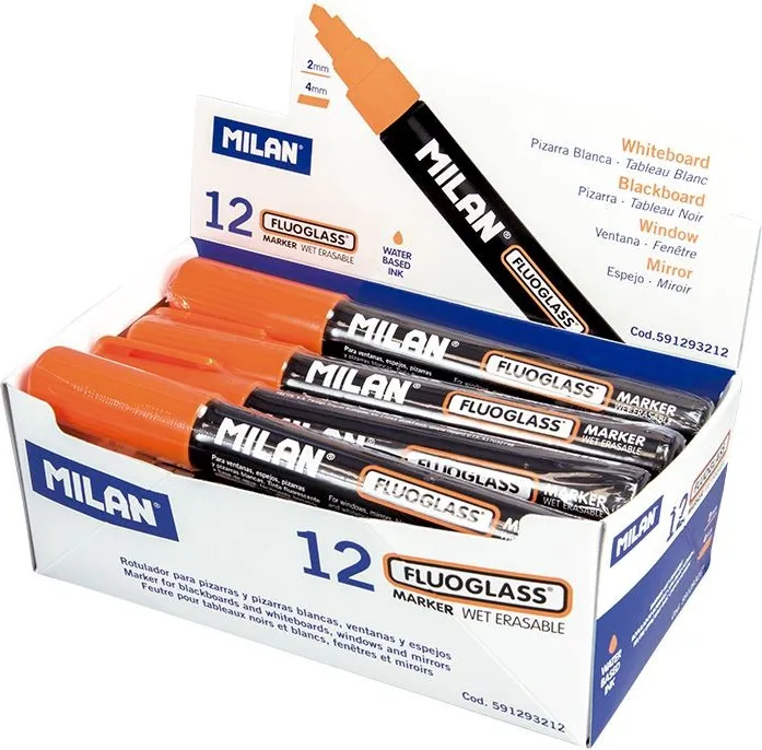 Rotulador Tiza Milan Fluoglass Naranja (ENV.12)