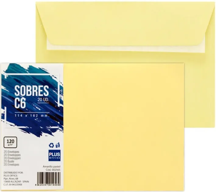 SOBRES 114X162 AMARILLO PASTEL
