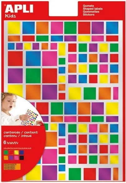 GOMETS APLI METALIZADOS CUADRADOS COLORES