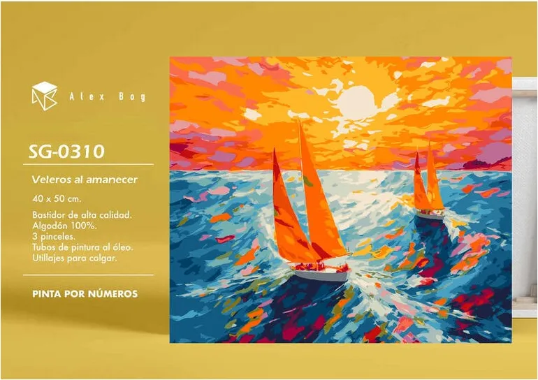 PINTAR POR NUMEROS VELEROS AL AMANECER