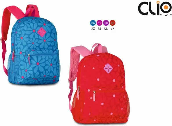 Mochila Clio Flowers  43X30X13 C/2 Cremalleras