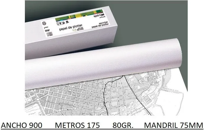 PAPEL PLOTTER 80gr 900 cm x 175 m