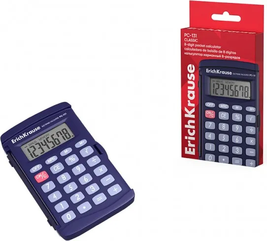 CALCULADORA BOLSILLO 8 DIGITOS ERICH KRAUSE PC-131 AZUL