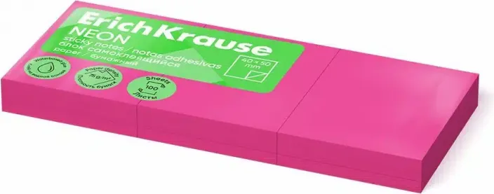 Notas Adhesivas Erich Krause 50X40 Neón Rosa