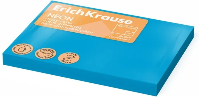 Notas Adhesivas Erich KRAUSE100X75 Neón Azul