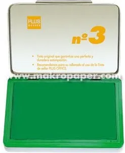 Tampón PLUS Office Nº3 Verde 5X10CM