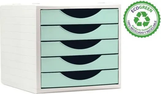 Módulo 5 Cajones Archivotec Verde Pastel