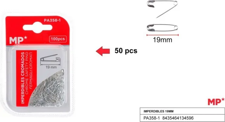 IMPERDIBLES 19MM  (50 unidades)