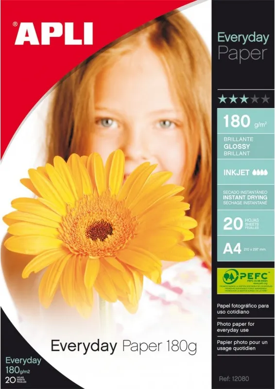 PAPEL PHOTO APLI A4 EVERYDAY 180GR/20H