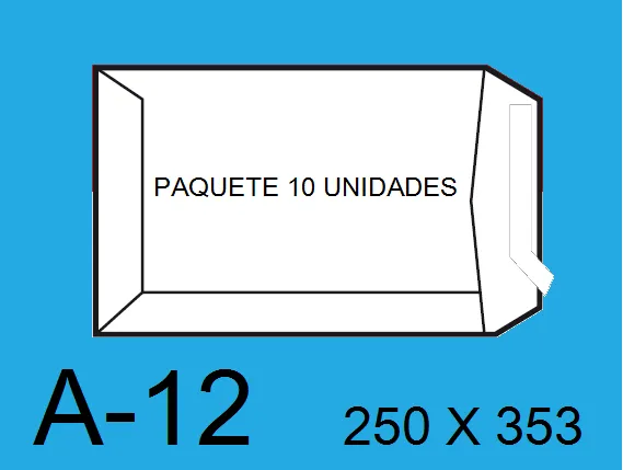 BOLSA ENVIO 250X353 A12 BLANCO 10UN