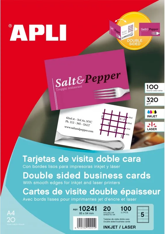 Tarjetas Visita  APLI 320GR. 20H