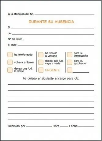 Talonario Llamadas  T-62 Octavo Natural 10,5X15