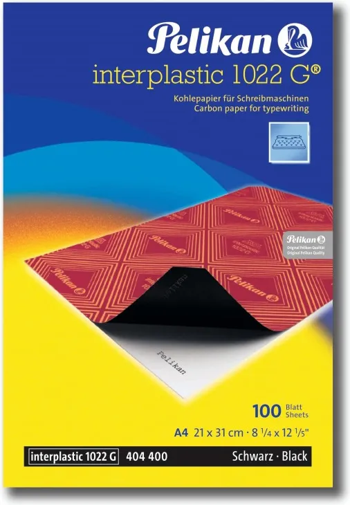 Papel Carbón Pelikan 1022G Interplastic A4 100H