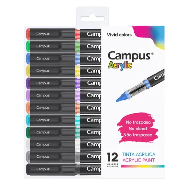 ROTULADOR ACRILICO CAMPUS 12 COLORES