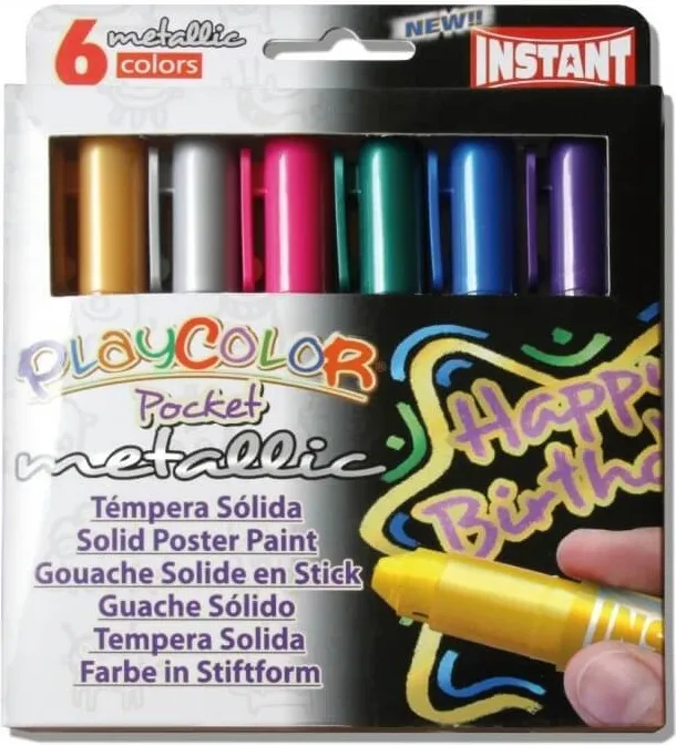 Témpera Playcolor Pocket Metalic 6 Colores