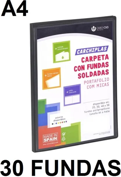 Carpeta 30 Fundas A4 Carchiplas Personaliz.negro