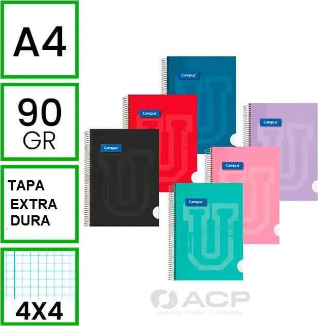 BLOC A4 CAMPUS 80H TAPA FORRADA 90G 4X4