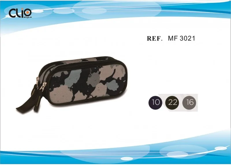 Estuche Clio Army 21X9X8CM C/2 Cremalleras