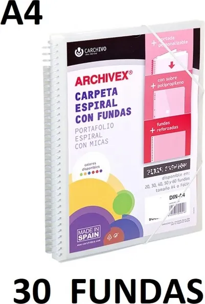 CARPETA 30 FUNDAS A4 ESP.CANGURO ARCHIVEX STAR INCOLORO