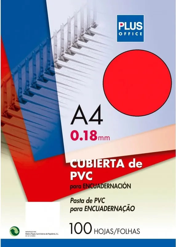 PORTADA A4 MK 180 MICRAS ROJO