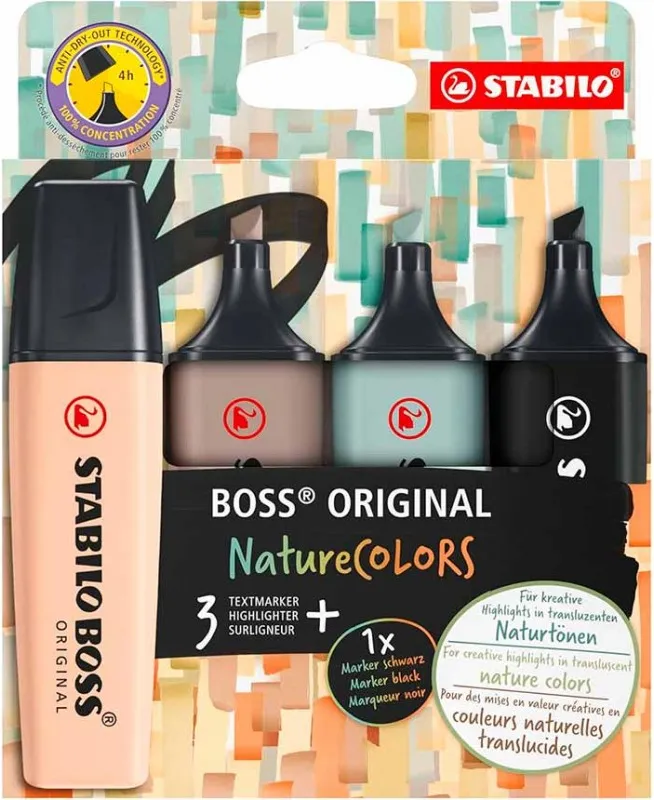 ROTULADOR STABILO BOSS 70 NATURE 4 COLORES