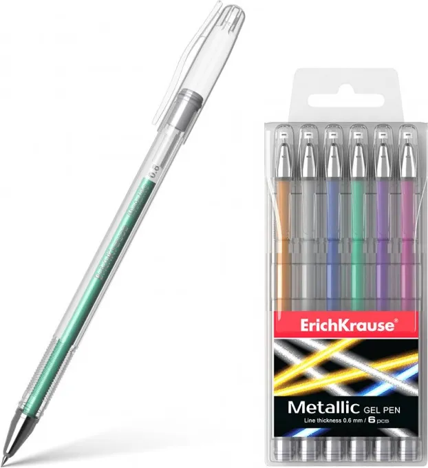 BOLIGRAFO GEL METALICO 6 COLORES ERICHKRAUSE