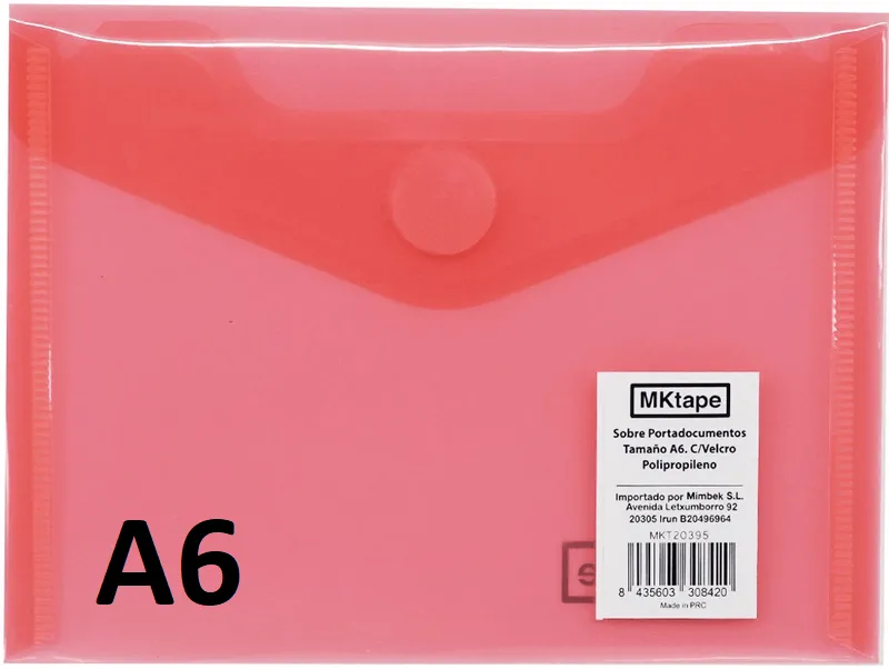 SOBRE VELCRO PP A6 (12X16) ROSA PASTEL