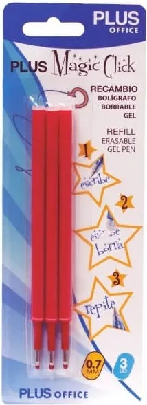 Recambio Bolígrafo PLUS Magic Rojo Blister/3UNID.