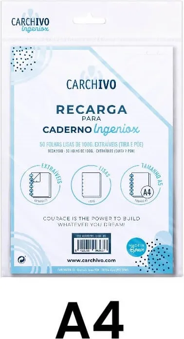 RECAMBIO BLOC INGENIOX A4 LISO 50 HOJAS