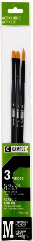 Pinceles Campus Acrílico Blister 3 M