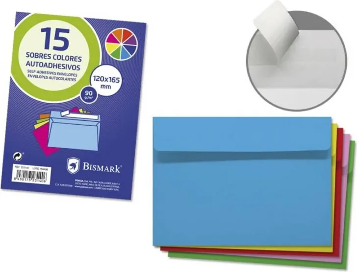 SET 15 SOBRES 120X165 COLORES