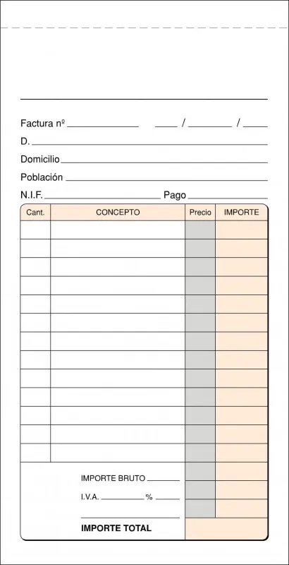 Talonario Factura 10,5X21 Duplicado T-44