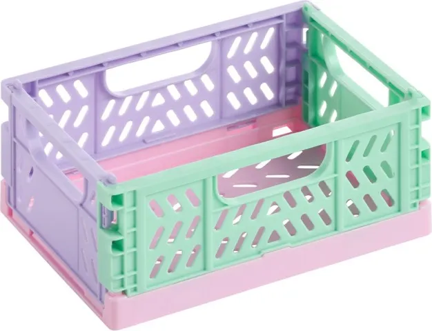 Caja Plegable y Apilable Tricolor Rosa