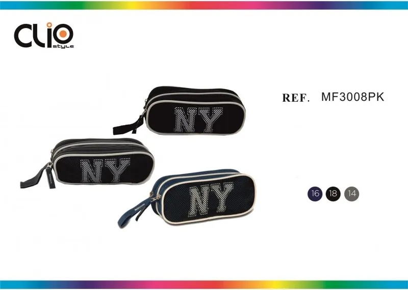 Estuche Clio Ny 21X9X8CM C/2 Cremalleras