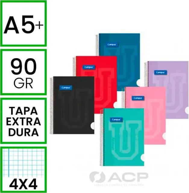 BLOC A5 CAMPUS 80H TAPA FORRADA 90G 4X4