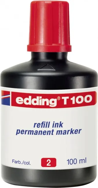 TINTA EDDING FRASCO 100ML ROJO