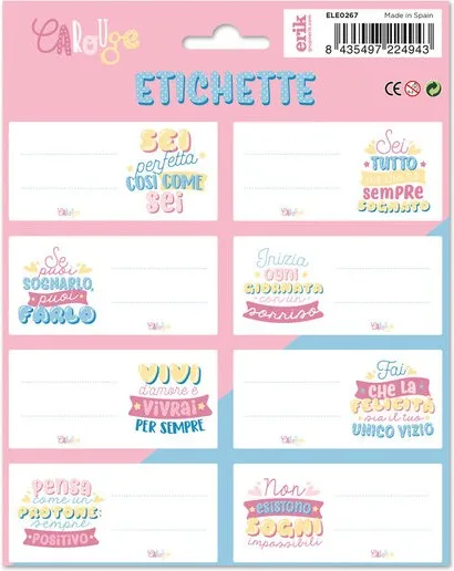 Etiquetas Escolares Blue & Pink Ita