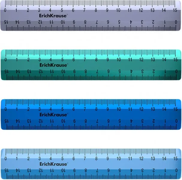 Set 4 Reglas Plastico 15CM Metalic