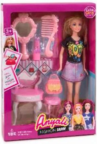 Muñeca con Tocador y Accesorios