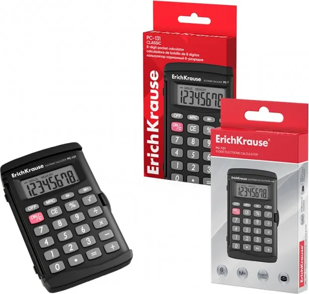 CALCULADORA BOLSILLO 8 DIGITOS ERICH KRAUSE PC-131 NEGRO