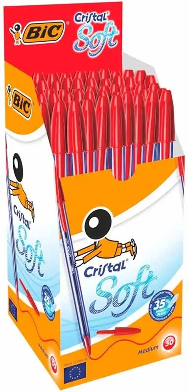 BOLÍGRAFO  BIC CRISTAL SOFT ROJO 1.2