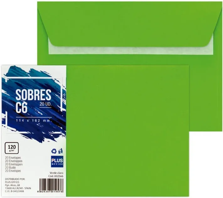SOBRES 114X162 VERDE CLARO