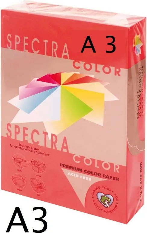 PAPEL A3 SPECTRA ROJO 80GR 500H