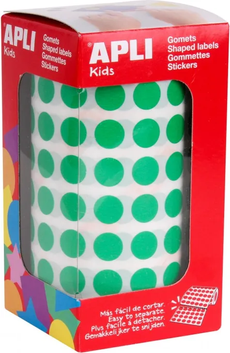 Gomets Círculo en Rollo Verde 10.5MM