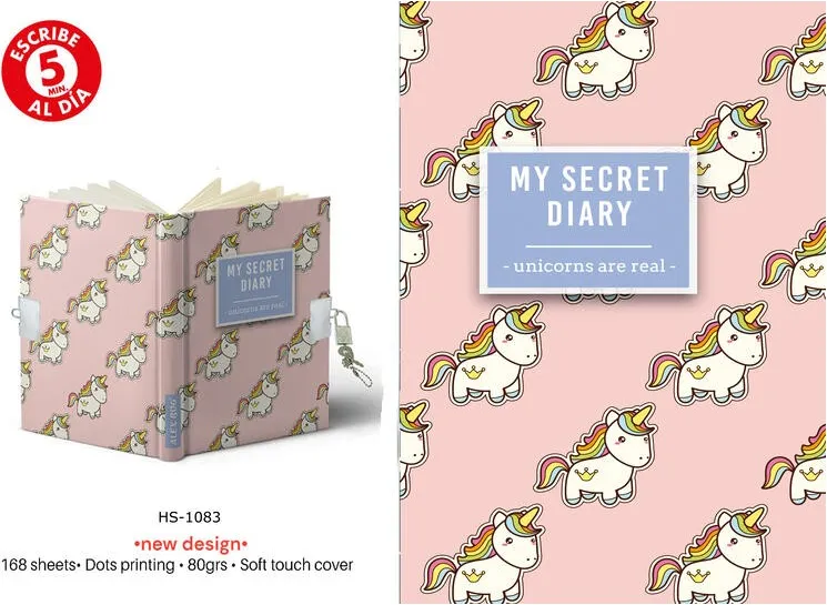 Diario A5 168H.C/Candado Unicorns Are Real