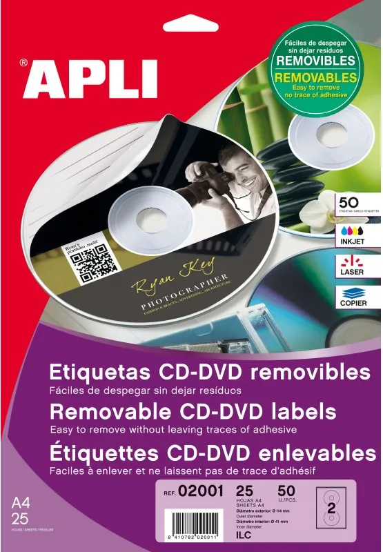 ETIQUETA APLI CD / DVD REMOVIBLE 2001